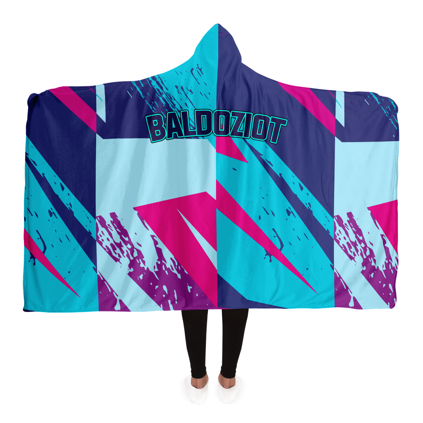 Adult Baldoziot 'Aqua Splash' Hooded Blanket