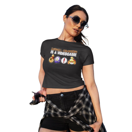Women's Royal Creates "Animal Crossing is a Videogame" Cropped T-Shirt
