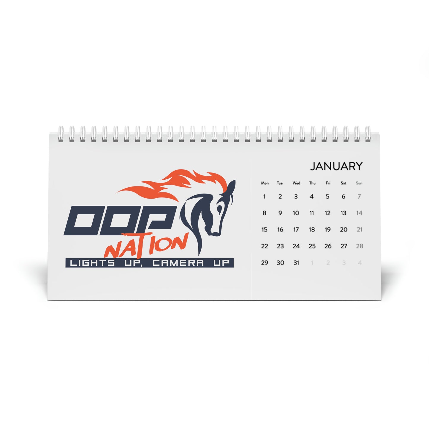 Oop Nation Desk Calendar (2024 grid)