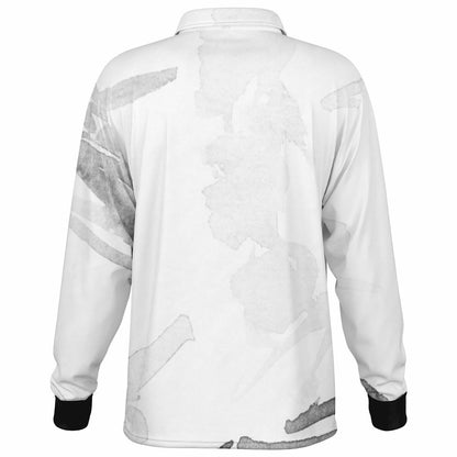 Men's All Over Print Long Sleeve Polo Shirt