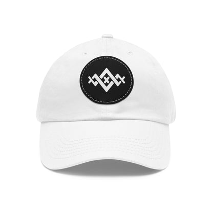 Round Leather Patch Dad Hat
