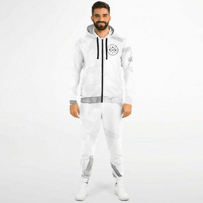All Over Print Fashion Zipped Hoodie & Jogger Set