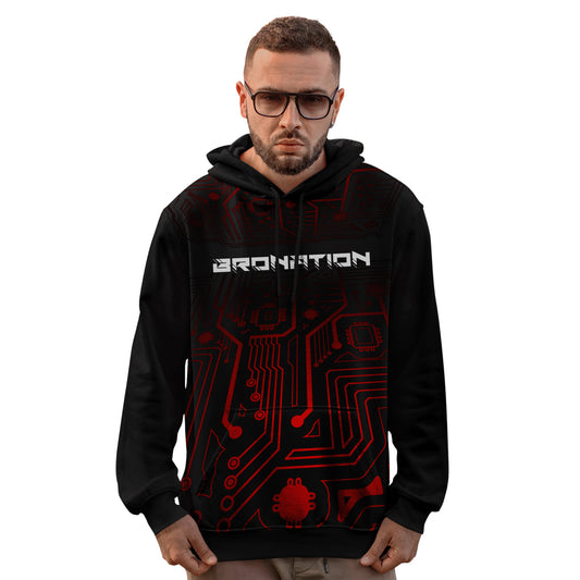 AlphaBroVR All Over Print Cotton Pullover Hoodie