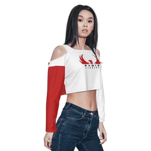 Fynix Studios Women's All Over Print Cold Shoulder Cami T-shirt