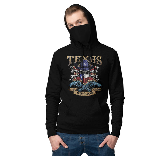 Adult Texas Outlaw Skull and Bones Hoodie With Mask