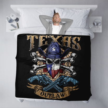 Texas Outlaw Skull and Bones Blanket