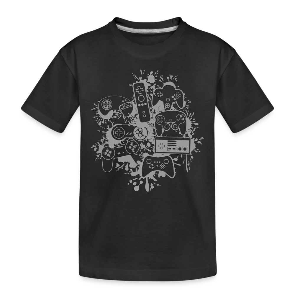 GU 'Controller Splash (Gray)' Toddler Premium Organic T-Shirt - black