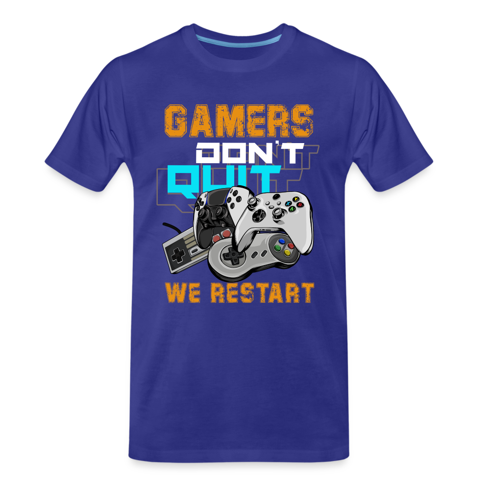 GU 'Gamers Don't Quit' Men’s Premium Organic T-Shirt - royal blue