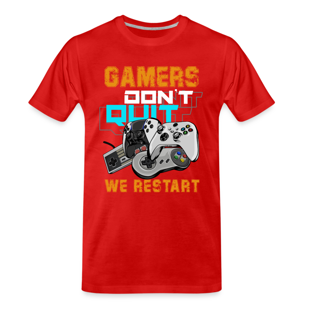GU 'Gamers Don't Quit' Men’s Premium Organic T-Shirt - red