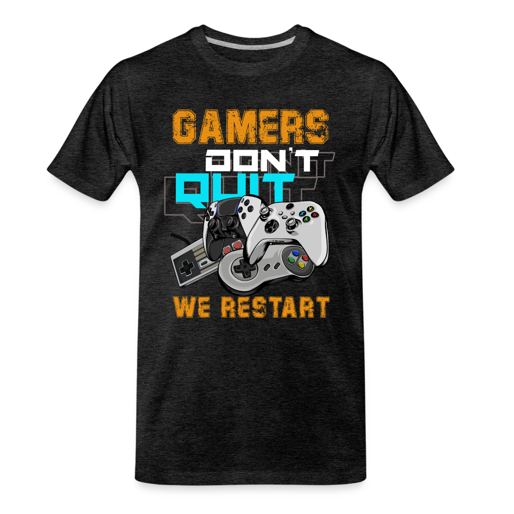 GU 'Gamers Don't Quit' Men’s Premium Organic T-Shirt - charcoal grey