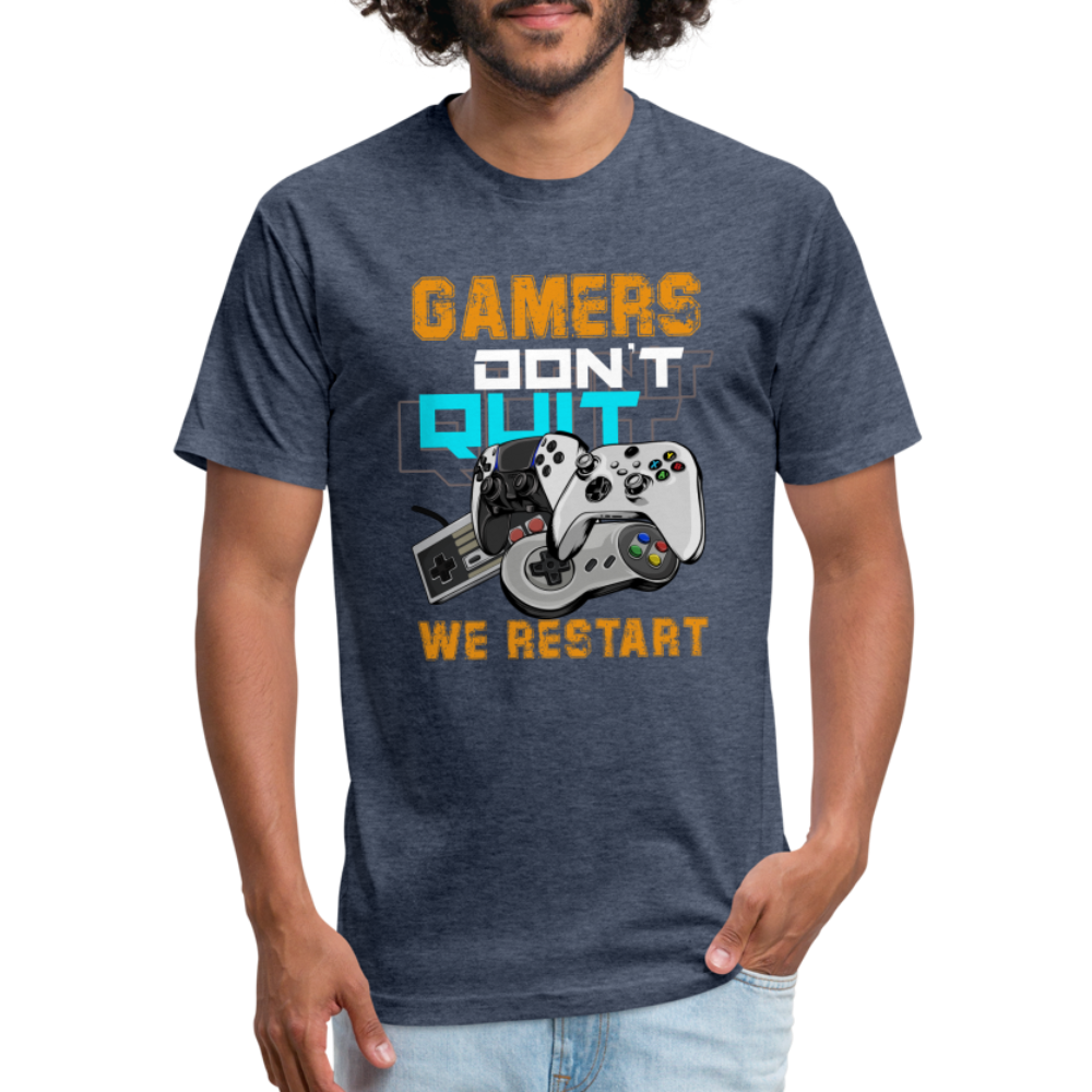 GU 'Gamers Don't Quit' Fitted T-Shirt - heather navy