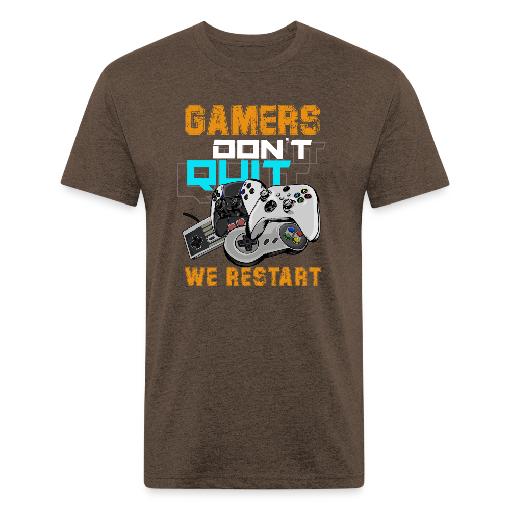 GU 'Gamers Don't Quit' Fitted T-Shirt - heather espresso