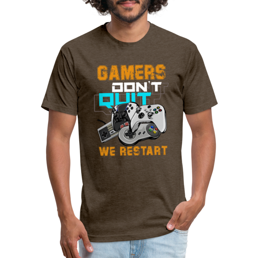 GU 'Gamers Don't Quit' Fitted T-Shirt - heather espresso