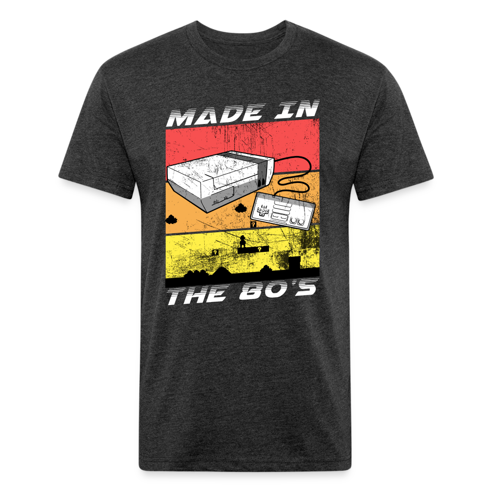 GU 'Made in the 80's' Fitted T-Shirt - White - heather black