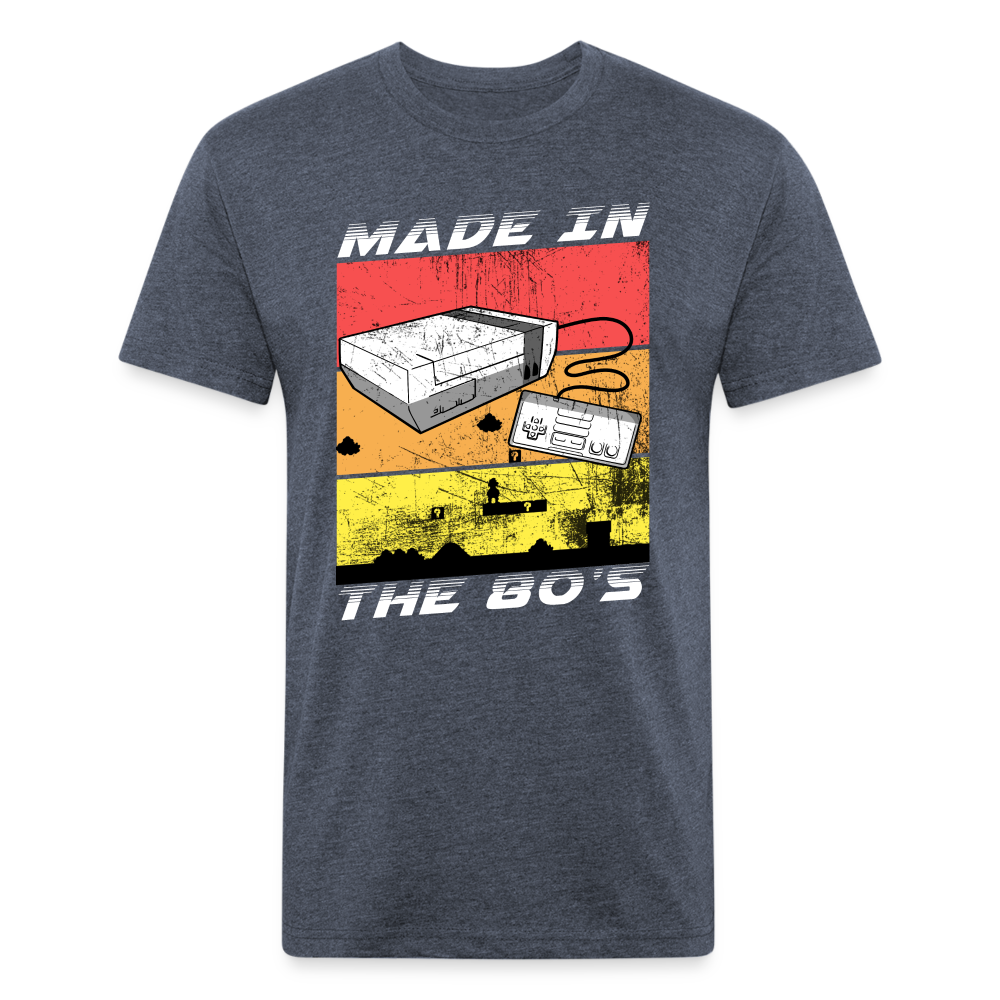 GU 'Made in the 80's' Fitted T-Shirt - White - heather navy