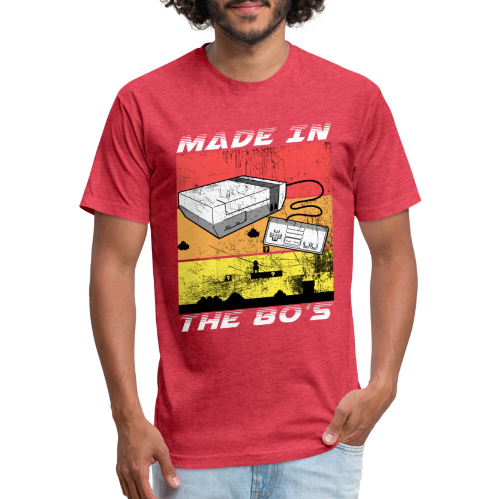 GU 'Made in the 80's' Fitted T-Shirt - White - heather red