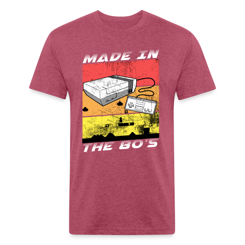 GU 'Made in the 80's' Fitted T-Shirt - White - heather burgundy