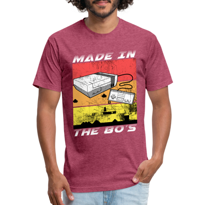 GU 'Made in the 80's' Fitted T-Shirt - White - heather burgundy