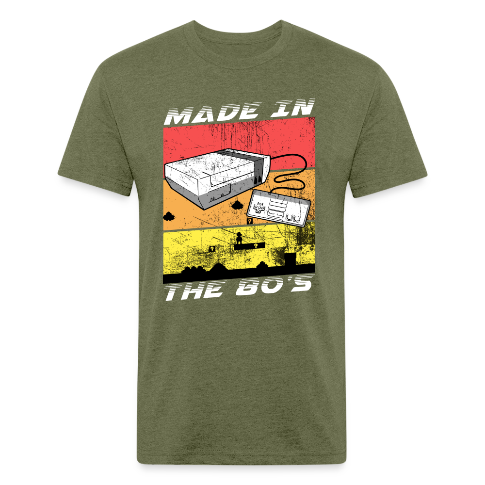 GU 'Made in the 80's' Fitted T-Shirt - White - heather military green