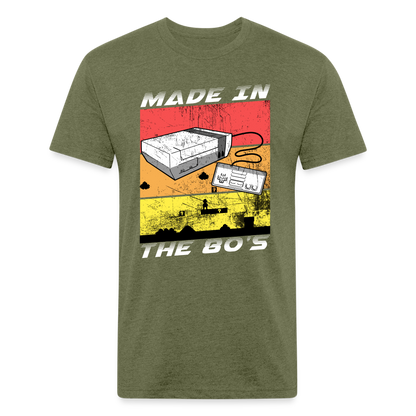 GU 'Made in the 80's' Fitted T-Shirt - White - heather military green