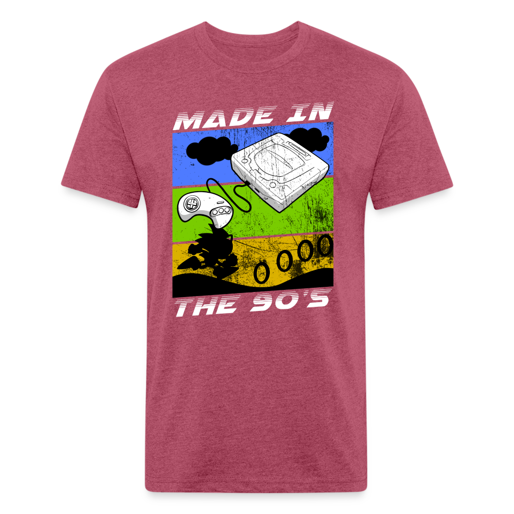 GU 'Made in the 90's' Fitted T-Shirt - White - heather burgundy