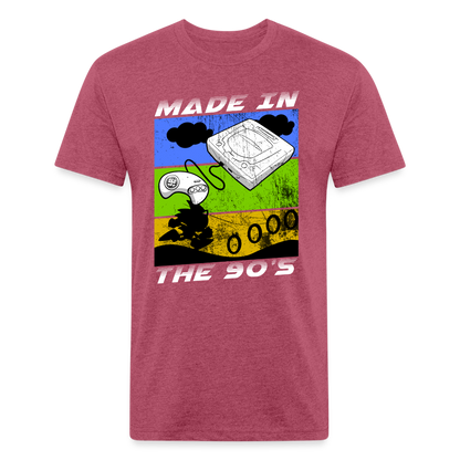 GU 'Made in the 90's' Fitted T-Shirt - White - heather burgundy