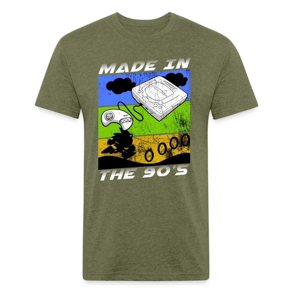 GU 'Made in the 90's' Fitted T-Shirt - White - heather military green