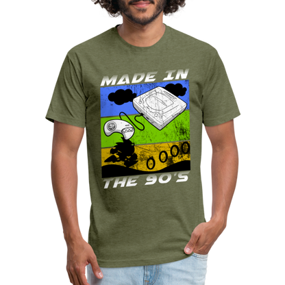 GU 'Made in the 90's' Fitted T-Shirt - White - heather military green