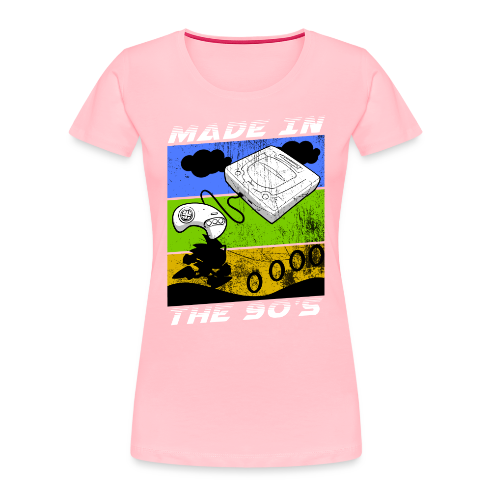 GU 'Made in the 90's' Women’s Premium Organic T-Shirt - White - pink