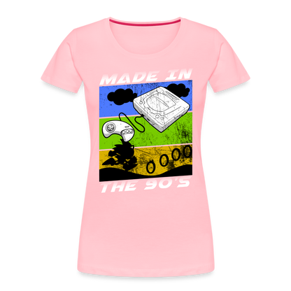 GU 'Made in the 90's' Women’s Premium Organic T-Shirt - White - pink