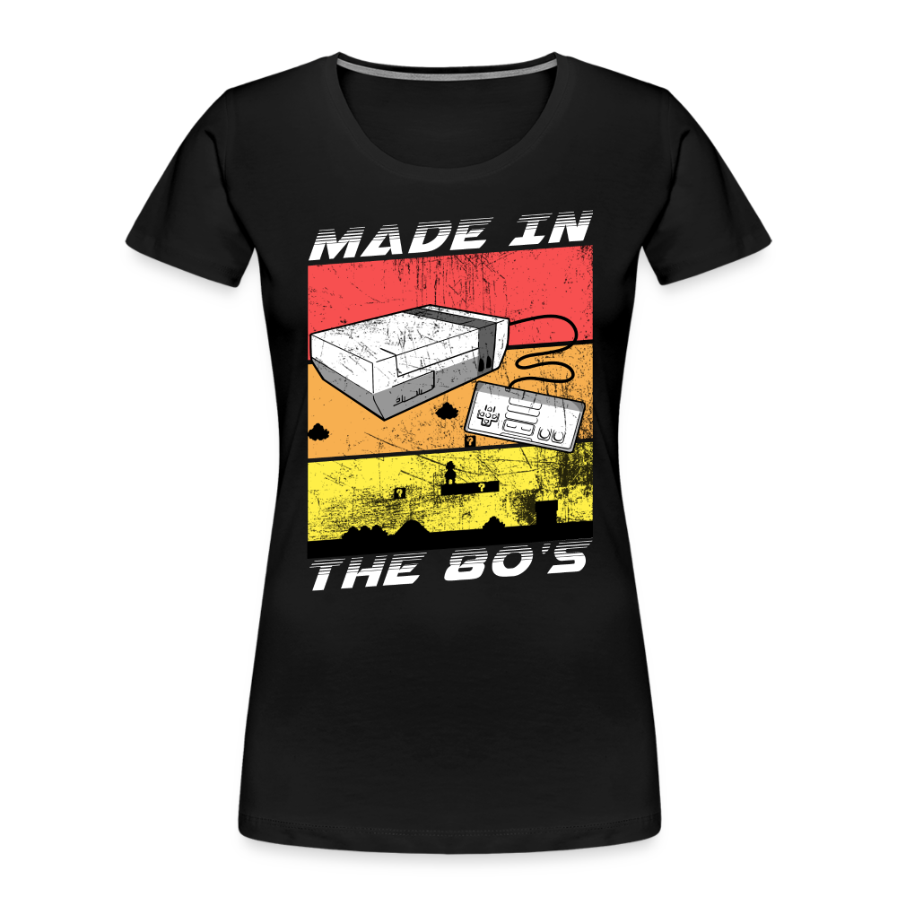GU 'Made in the 80's' Women’s Premium Organic T-Shirt - White - black