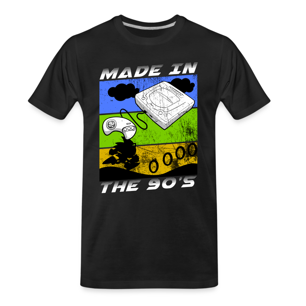 GU 'Made in the 90's' Men’s Premium Organic T-Shirt  - White - black