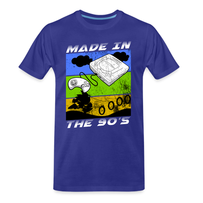 GU 'Made in the 90's' Men’s Premium Organic T-Shirt  - White - royal blue