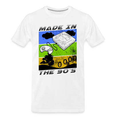 GU 'Made in the 90's' Men’s Premium Organic T-Shirt - white