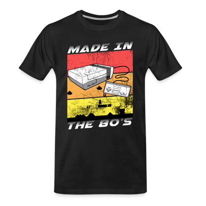 GU 'Made in the 80's' Men’s Premium Organic T-Shirt  - White - black