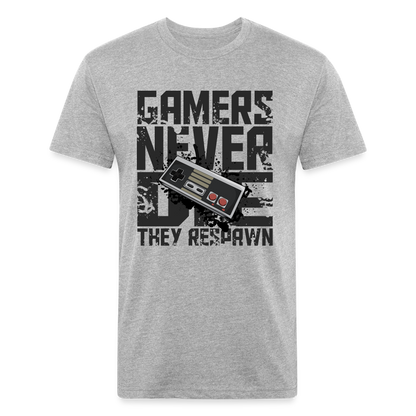 GU 'Gamers Never Die' Fitted T-Shirt - NES - heather gray