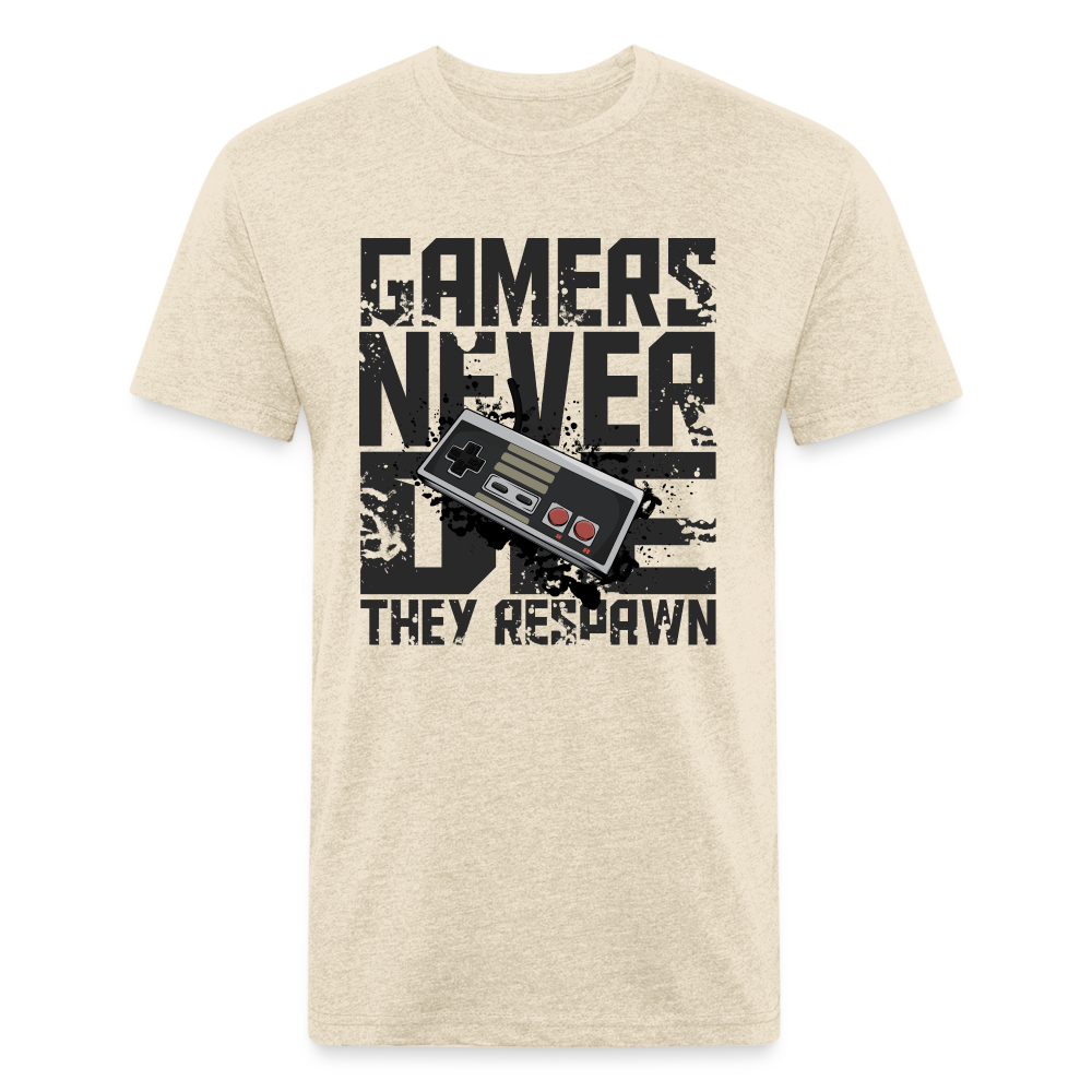 GU 'Gamers Never Die' Fitted T-Shirt - NES - heather cream