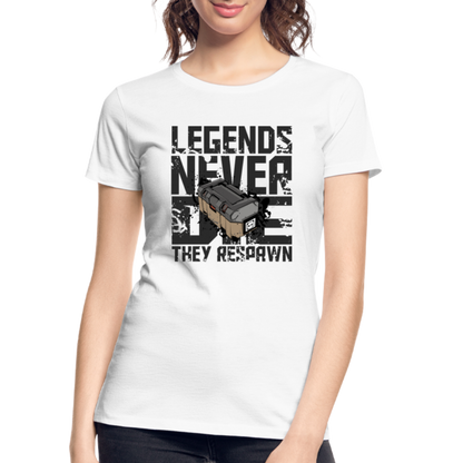 GU 'Legends Never Die' Women’s Premium Organic T-Shirt - white