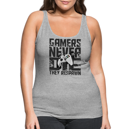 GU 'Gamers Never Die' Women’s Premium Tank Top- XBOX - heather gray