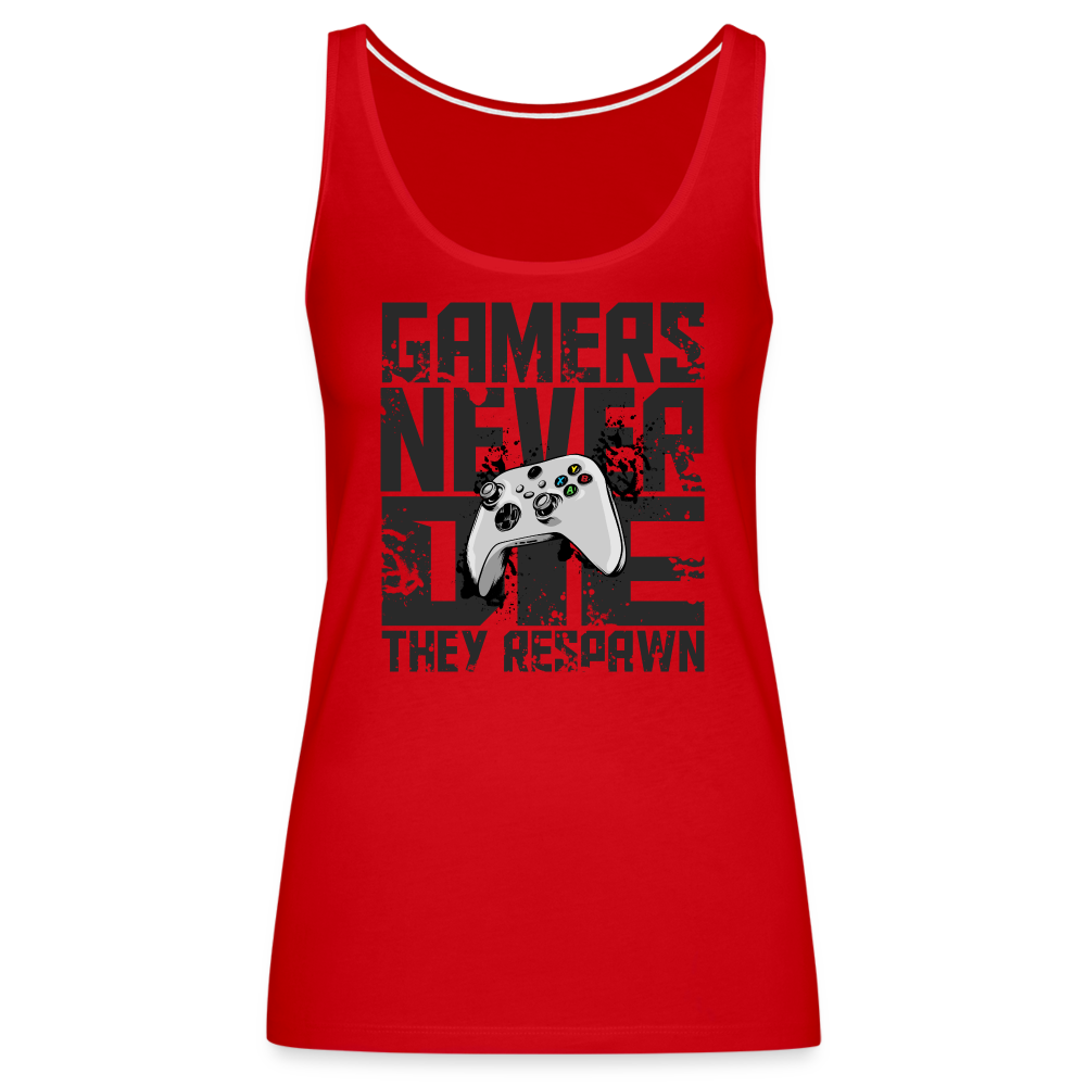 GU 'Gamers Never Die' Women’s Premium Tank Top- XBOX - red