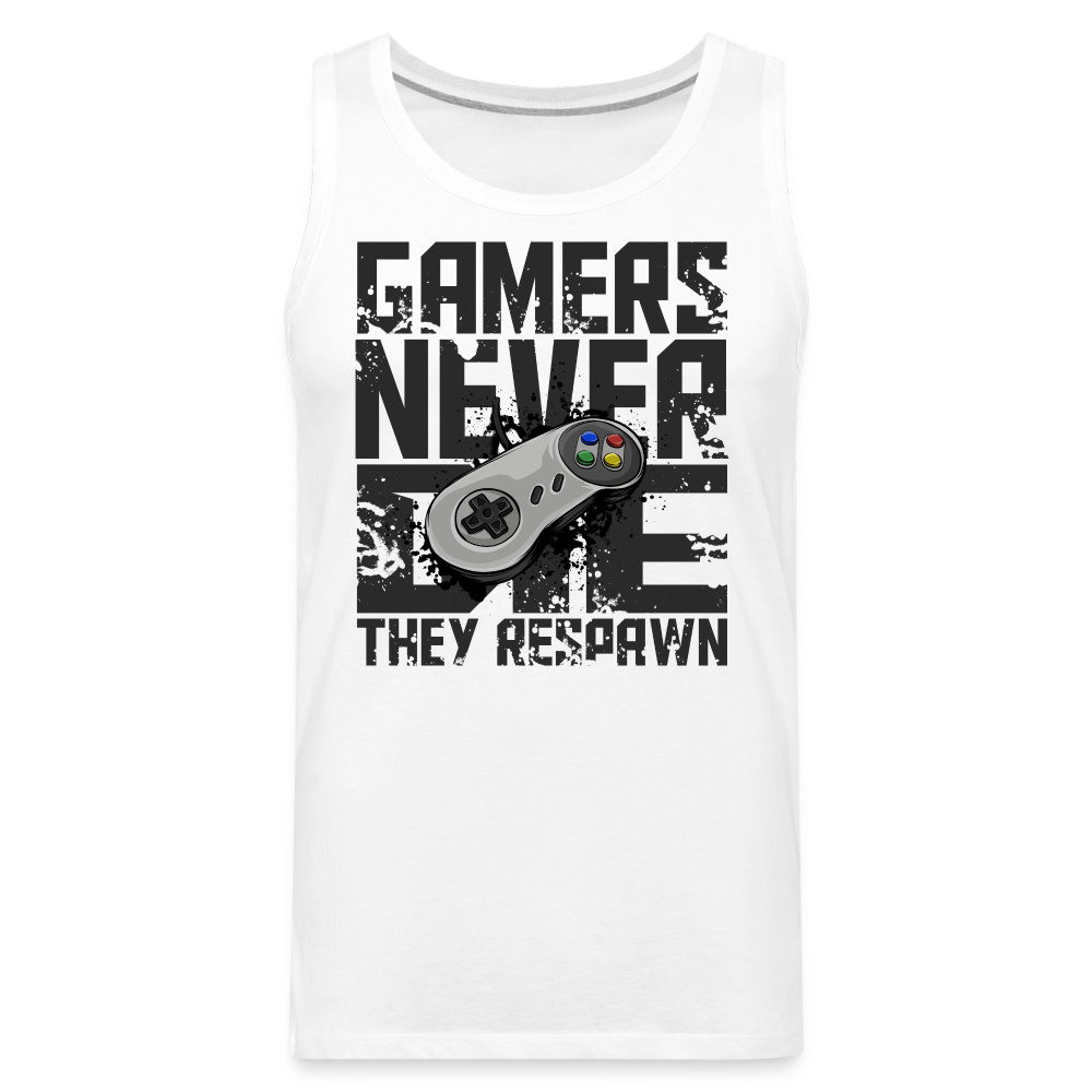 Mens Gamers Never Die Tank Top - Retro