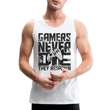 GU 'Gamers Never Die' Men’s Premium Tank- XBOX - white