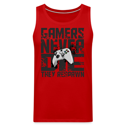 GU 'Gamers Never Die' Men’s Premium Tank- XBOX - red