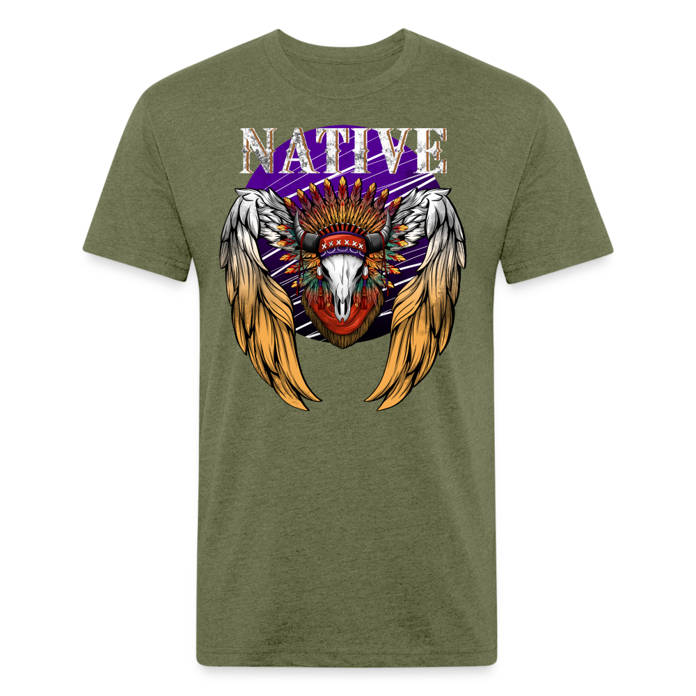 Native Fitted T-Shirt - heather military green