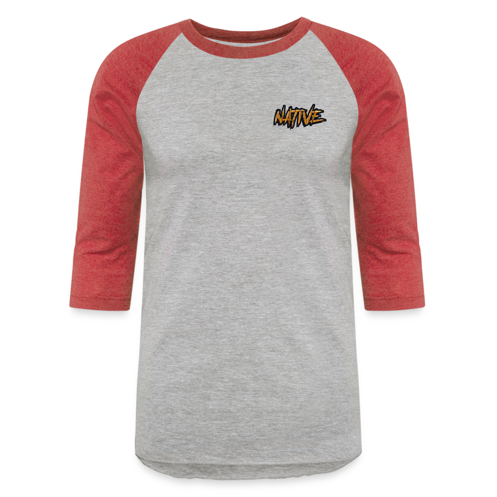 Native Baseball T-Shirt - heather gray/red