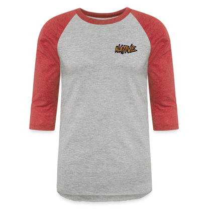 Native Baseball T-Shirt - heather gray/red