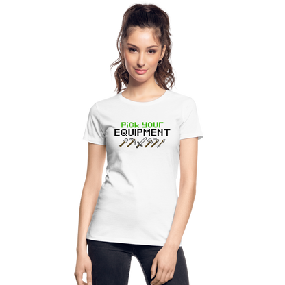 GU 'Pick Your Equipment'  Women’s Premium Organic T-Shirt - white