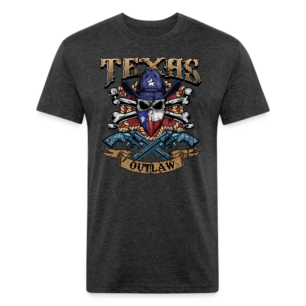 Texas Outlaw Fitted T-Shirt - heather black