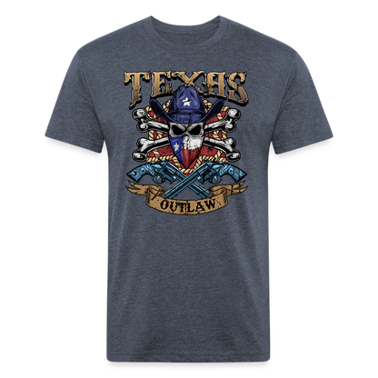 Texas Outlaw Fitted T-Shirt - heather navy
