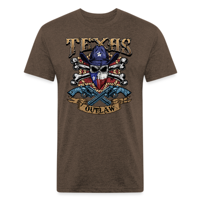 Texas Outlaw Fitted T-Shirt - heather espresso